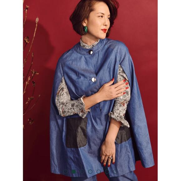 Buru | NWOT Le Cape Contrast Pockets Reversible Dark Chambray Size XS - Picture 1 of 11